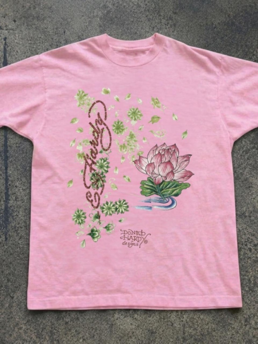 Gildan Pink Lotus Floral Graphic Tee